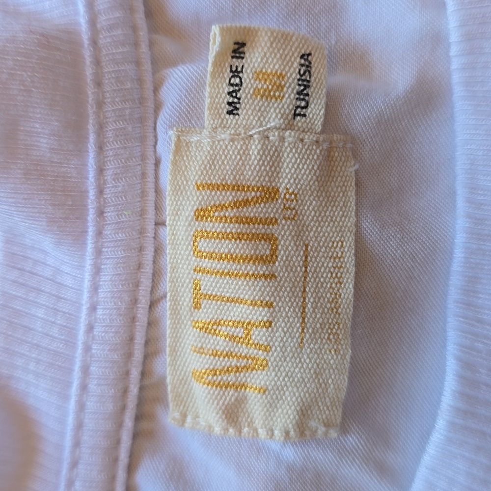 Nation LTD, White Short Sleeve Satiny T-Shirt, EUC, Women's M - Picture 4 of 13